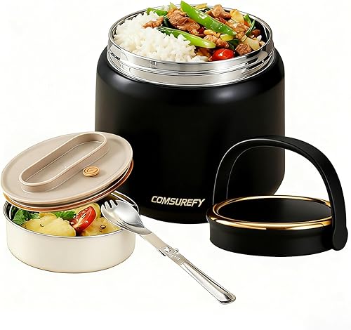 Miniatura 10 de Termo de 40 onzas para adultos de comida caliente, contenedor de alimentos aislado, acero inoxidable 18/10, con aislamiento al vacío, boca ancha,