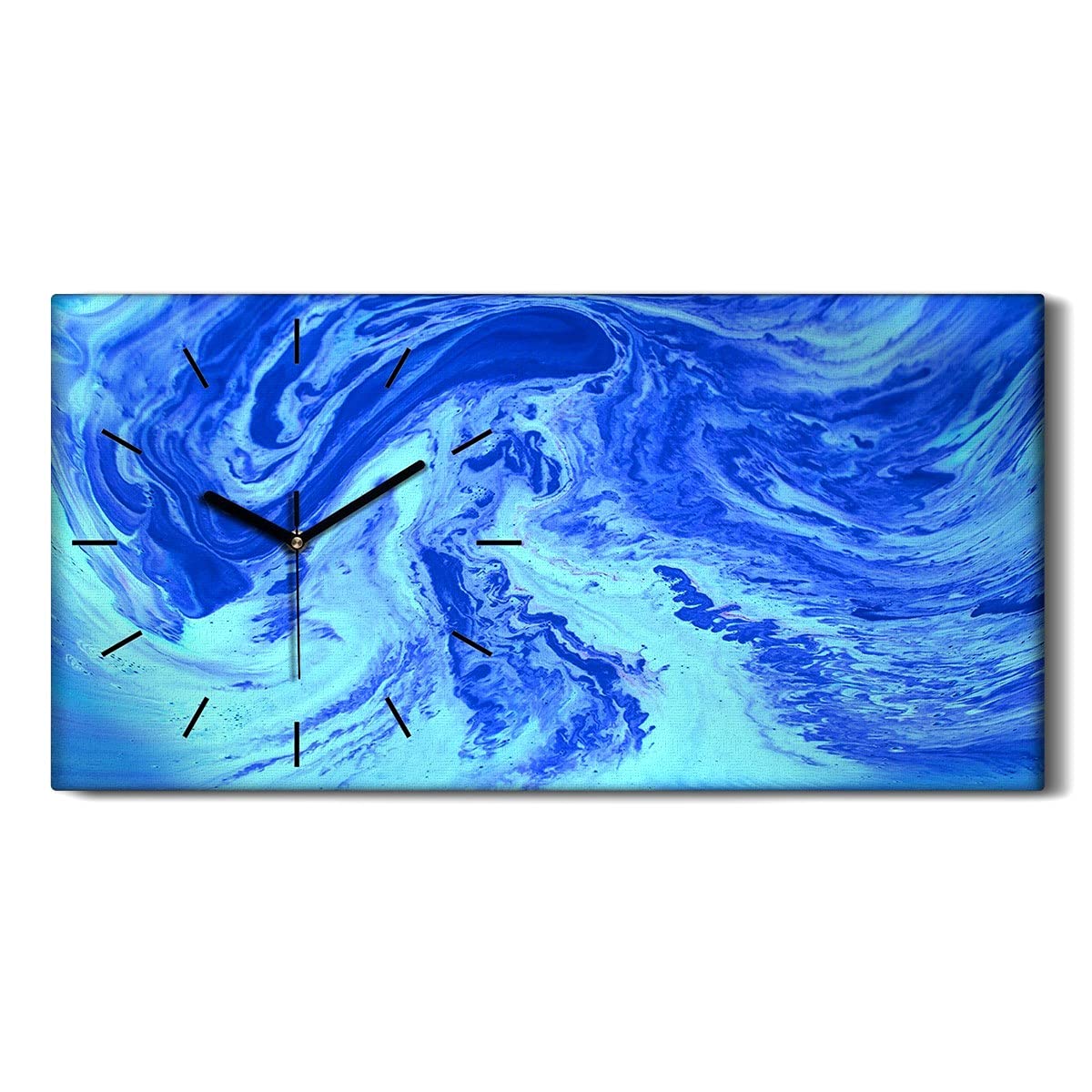 Horloge sur toile silencieuse sans tic-tac vagues de mer abstraite pour dormir