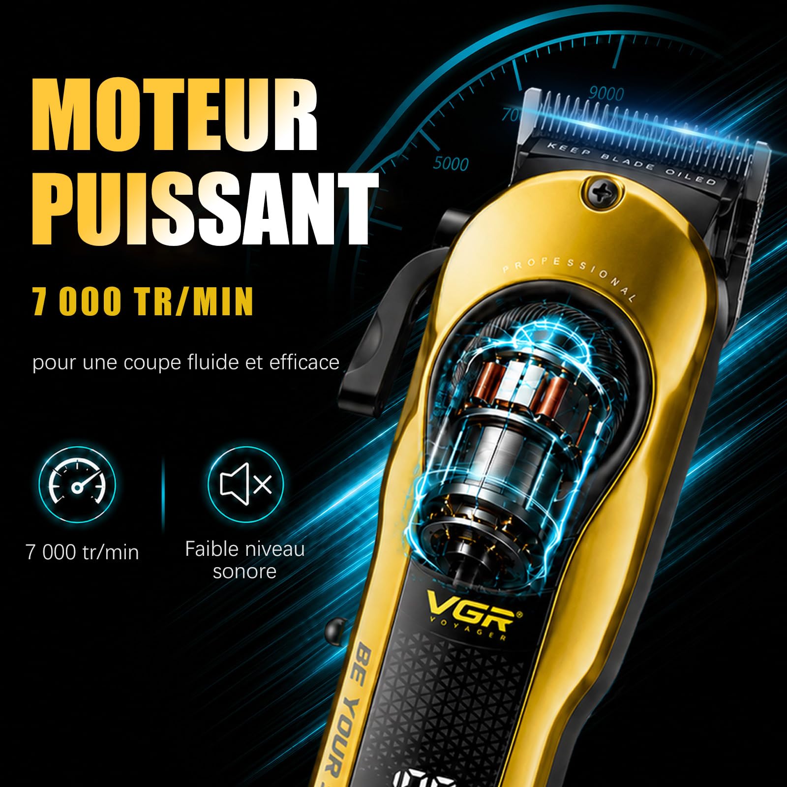 VGR 170 Tondeuse Cheveux Hommes Professionnel Avec Levier De Réglage
