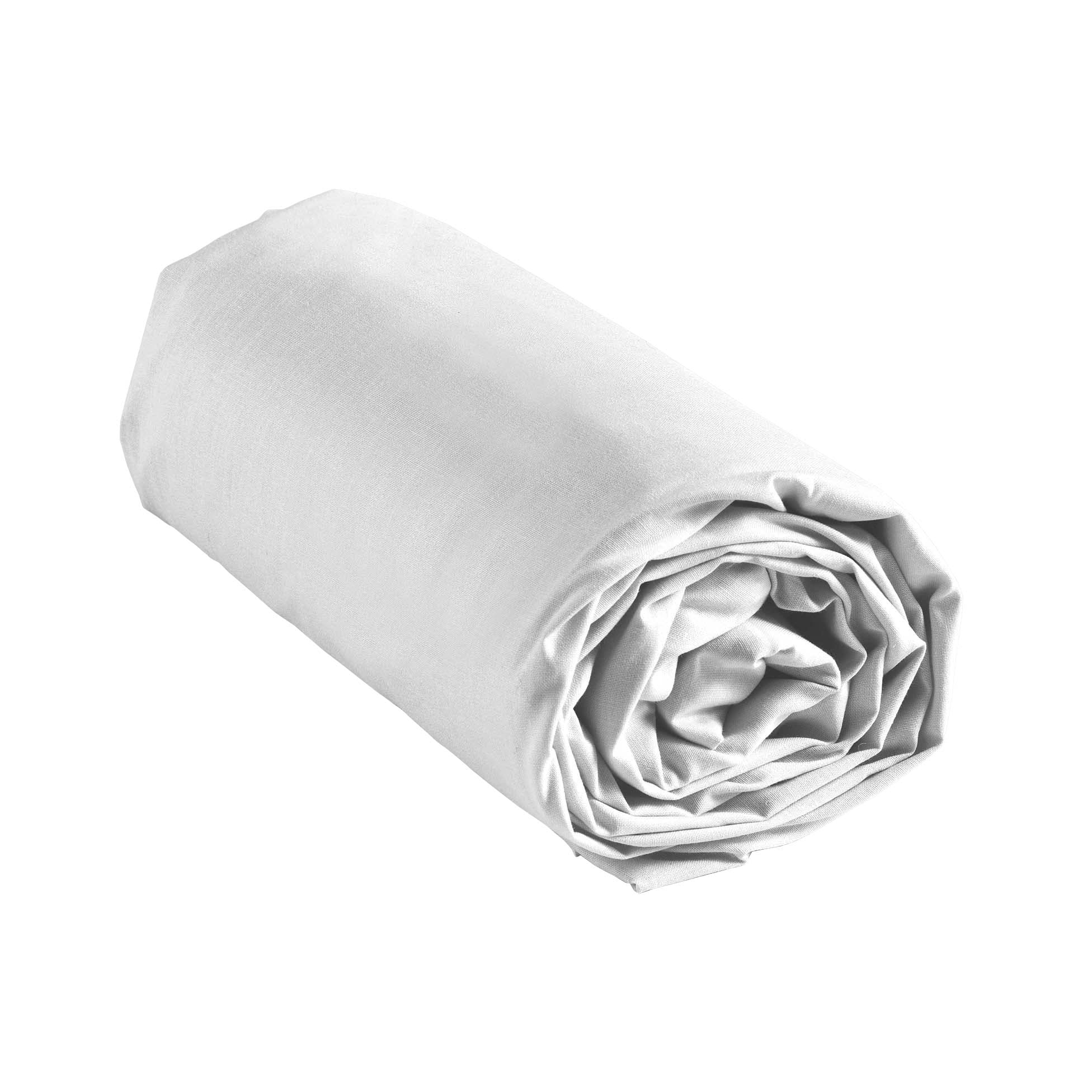 douceur d'intérieur, Fitted Sheet (140 x 190 cm) Linen White, 100% Cotton, Drap housse 140 x 190 cm - Image 4