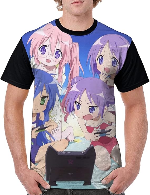 Amazon Co Jp 人気らき すた 2 丸首 夏服 半袖トップス 通気性 柔らかい 半袖 アニメ Tシャツ おしゃれ きれいめ さわやか Tシャツ 3d面白 プリント 男女兼用 吸水速乾 Tシャツトップス ファッション