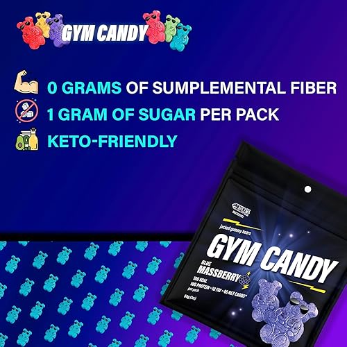 Miniatura 2 de Bear Snacks de proteína confitada por Gym Candy  Snacks bajos en carbohidratos ricos en gelatina, gomitas keto confitadas con infusión de colágeno,