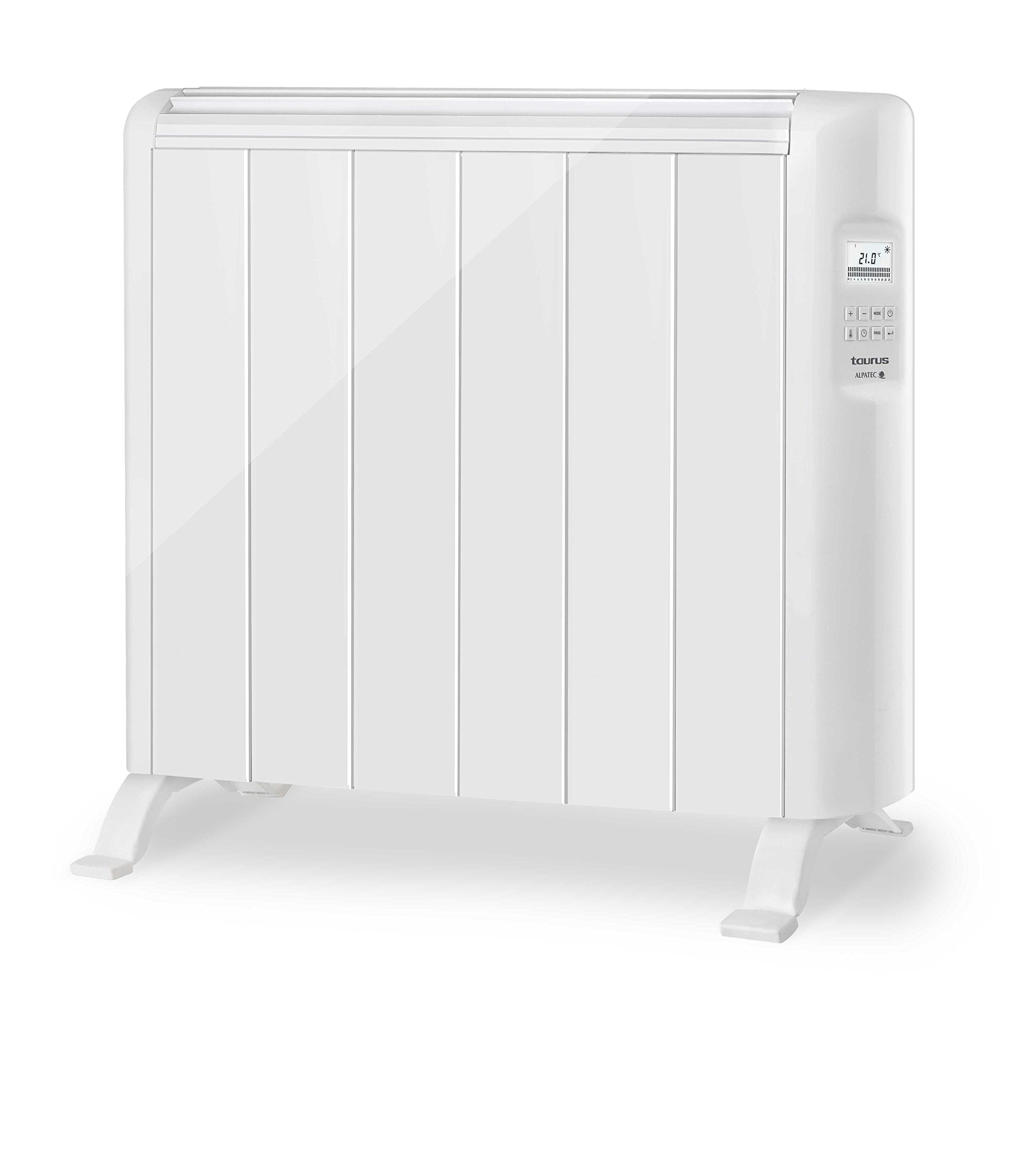 Taurus Vilna 1200W Emisor Térmico Digital, Tecnología Seca, sin Fluidos, 6 elementos, programación diaria-semanal, 3 modos, temperatura ajustable, incluye patas y soporte pared, 1200W, multicolor