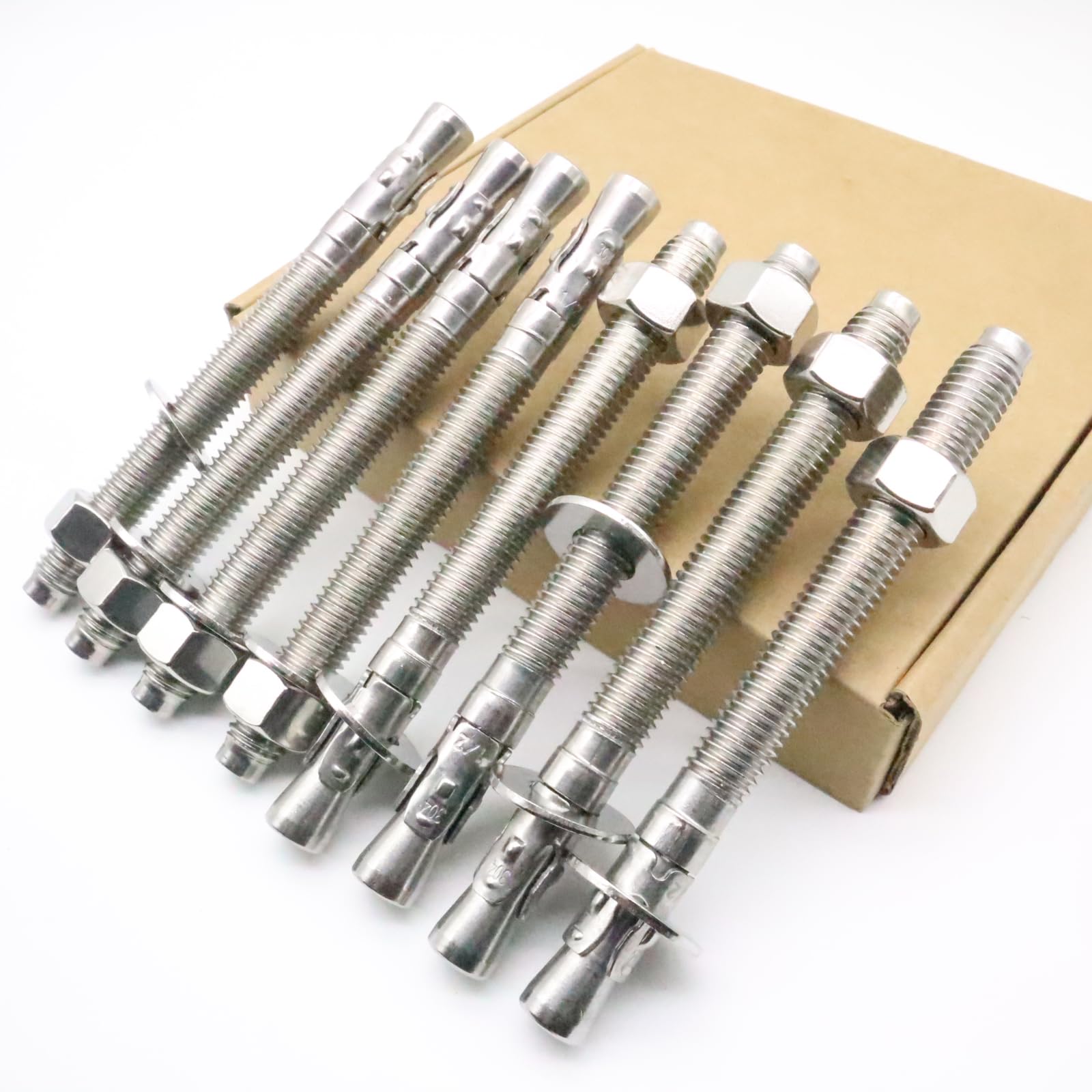 Tasselli a cuneo per calcestruzzo, in acciaio inox 304, resistenti, 8 pezzi, 1/2 x 12,7-1,3 cm