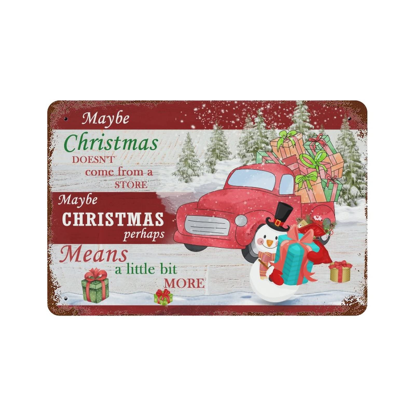 Plaque en métal de Noël vintage 30x45 cm Grinch pour déco jardin