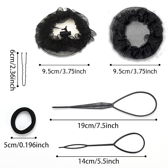 Hair Bun Maker Set 31 Piece Styling Accessory Set The Most Complete Styling Accessory Set (Black)