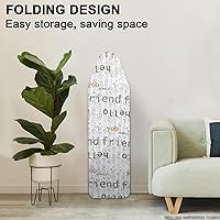 Vista 5 de Tabla de planchar de tamaño completo, 42"x12" Tabla de planchar compacta resistente con descanso para plancha, cubierta resistente al calor