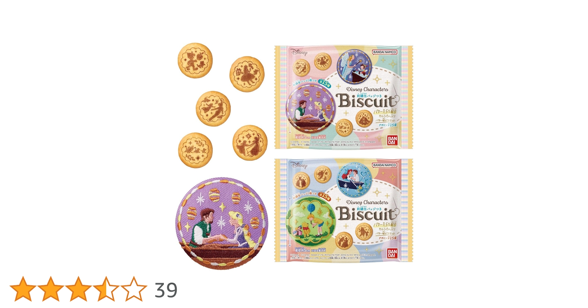 ディズニー刺繍缶バッジ Disney Characters 刺繍缶バッジビスケット｜発売日：2024年8月
