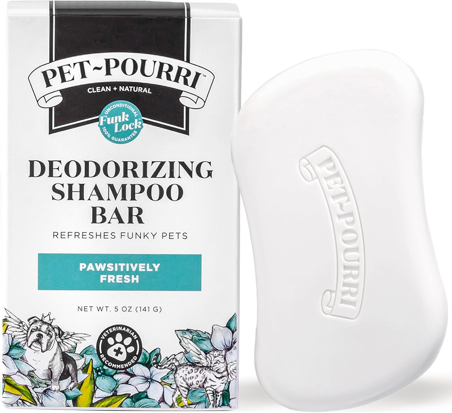 Poo-Pourri Deodorizing Shampoo Bar for Dogs & Cats– Moisturizing Skin & Coat Formula – Plant Based Ingredients – Vet Recommended – Paraben & Sulfate-Free No Harsh Chemicals – Bar Shampoo for Pet Odor