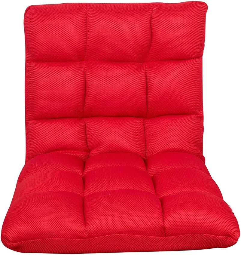 Sundale Outdoor Indoor Adjustable Soft-Brushed Polyester Cord Five-Position Multiangle Floor Chair, Red