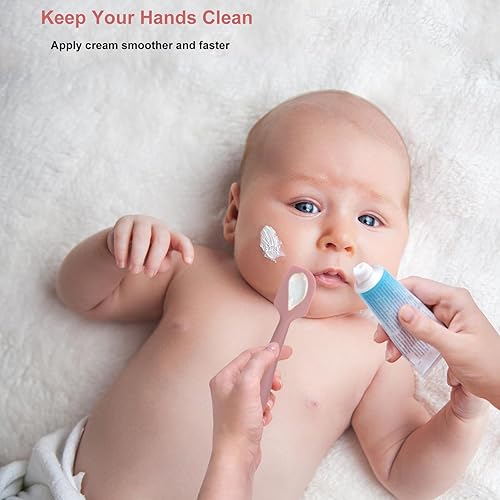 Miniatura 3 de Paquete de 3 espátulas aplicadoras de crema para pañales de bebé, espátula de silicona suave para pasta de glúteos, cepillo de crema para pañales