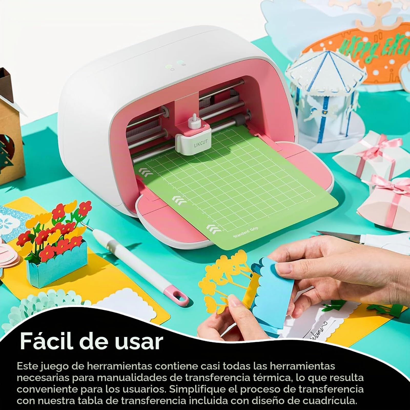 Paquete Accesorios 82 Piezas Para Cricut Maker Y Explore Air (Vinilo Adhesivo Cinta De Transferencia De Vinilo Htv Pegatinas Imprimibles Tarjetas Insertables Regla Tapete Corte Rodillo Fragmento)