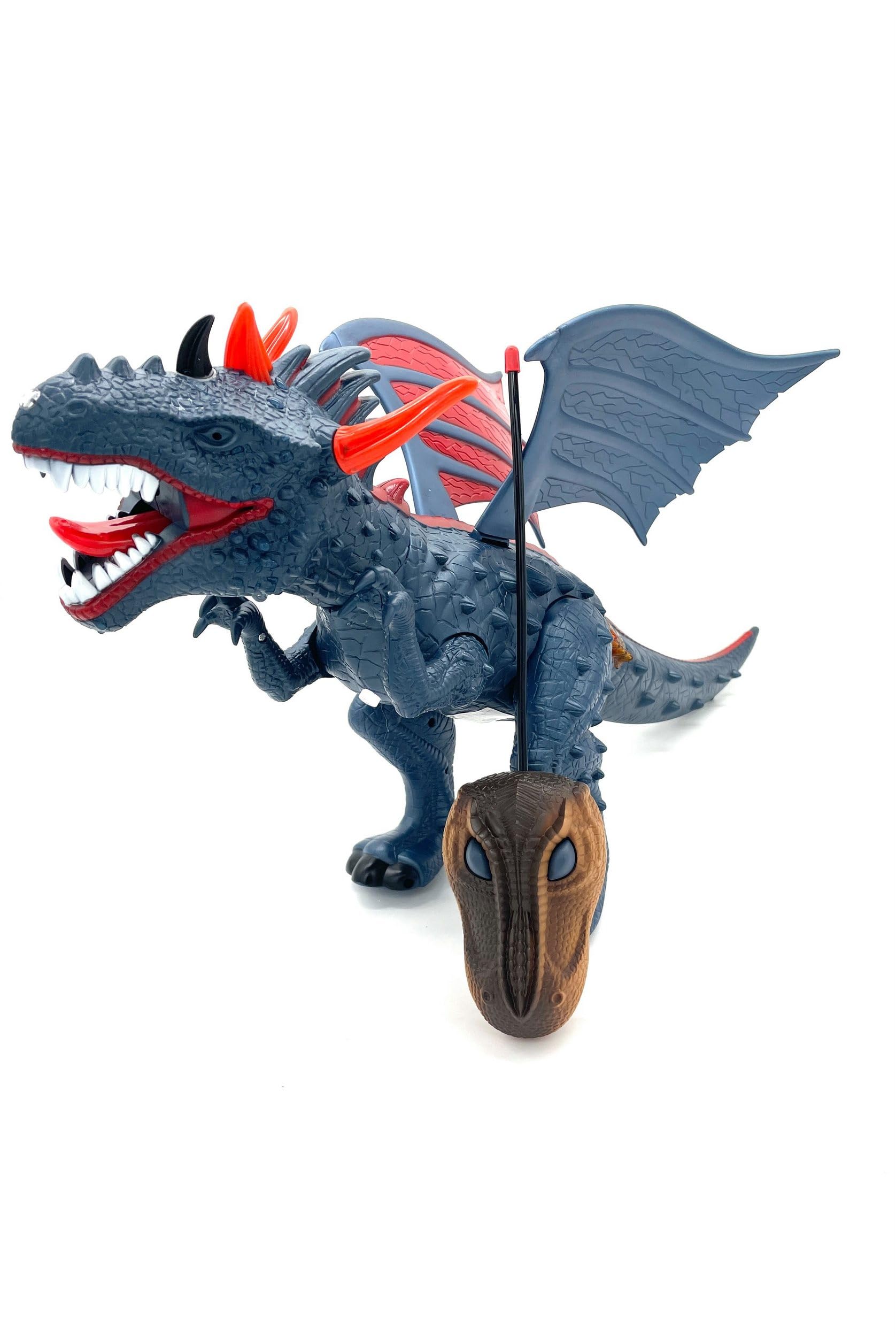 Luna24 Dragon cracheur de feu RC avec télécommande, LED rouge, générateur de vapeur