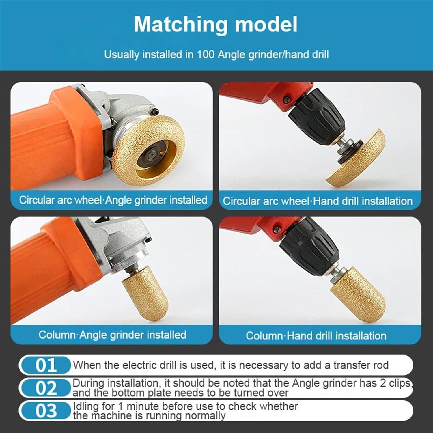 1pcs Vacuum Brazed Diamond Profile Grinding Wheel for Quartz Stone Countertop Back Round Bottom Trimming Grinding Head Abrasive Tools(20mm-Coarse Grinding)