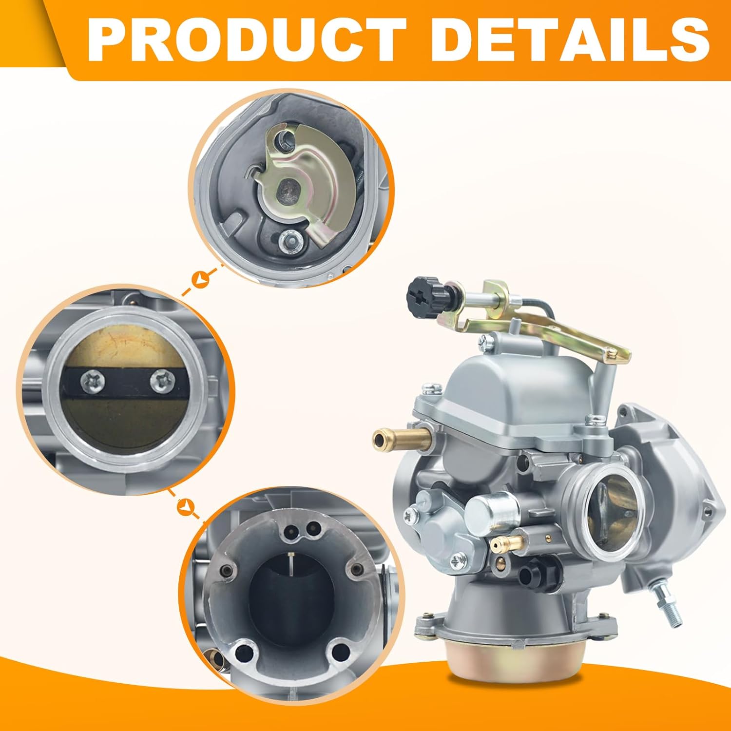 Carburetor + Petcock Fuel Valve for Su-zuki Ozark LTZ 250 Quadsport 250 Carb 2004-2009 LTF 250 2x4 2WD 2002-2009 Shutoff Switch, 13200-05G01