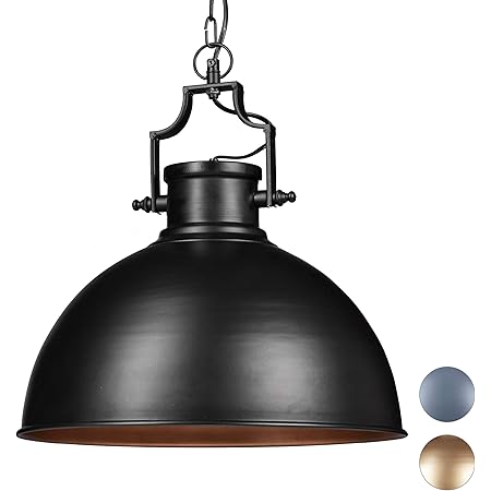 Relaxdays Industrie Deckenlampe / Deckenleuchte schwarz – Fabrik-Lampe