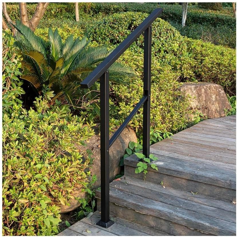 Rampe d'escalier en fer forgé élégante pour escalier extérieur de jardin