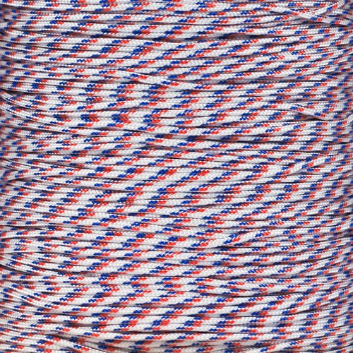 Paracord Planet 43kg Paracord – 1 Strand Type I Parachute Cord for Outdoors and DIY – Red, White, and Blue (15 m)
