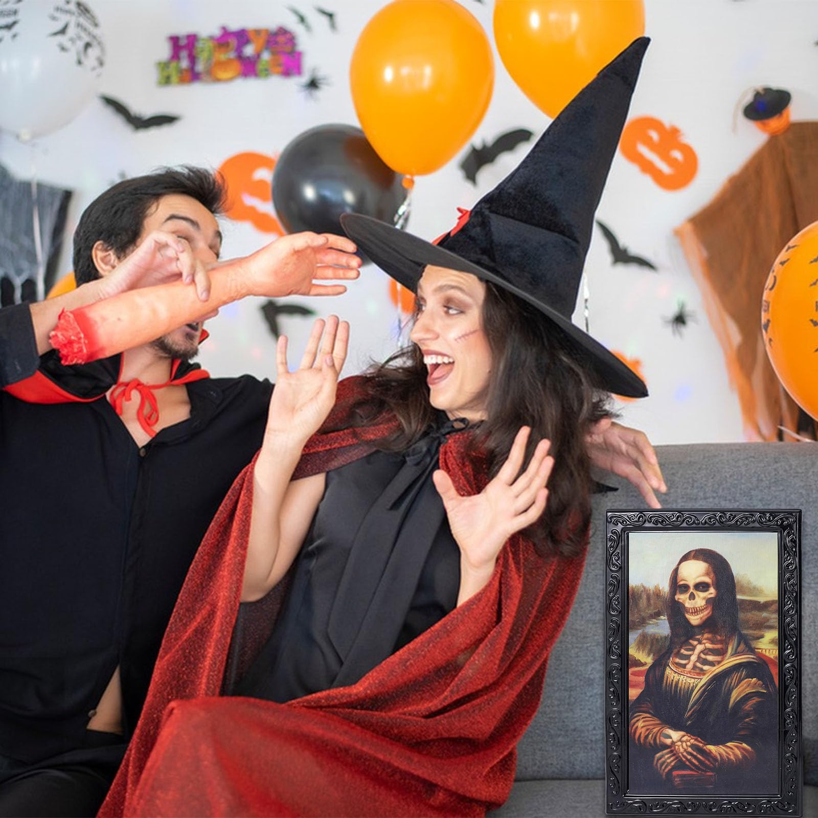 4 Piezas 3D Fantasma Fotos Marco, 3D Halloween Retrato Caras Cambiantes, Decoración de Casa Encantada, Decoración para Horror