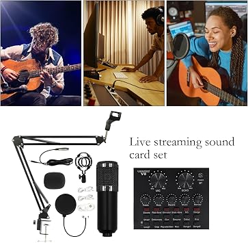 Recording Studio Equipment - Professional Microphone Bundle, Complete Music Production Kit | Podcast Equipment Set, Audio Interface Mixer, Headphones Stand For Podcast Streaming Home Studio