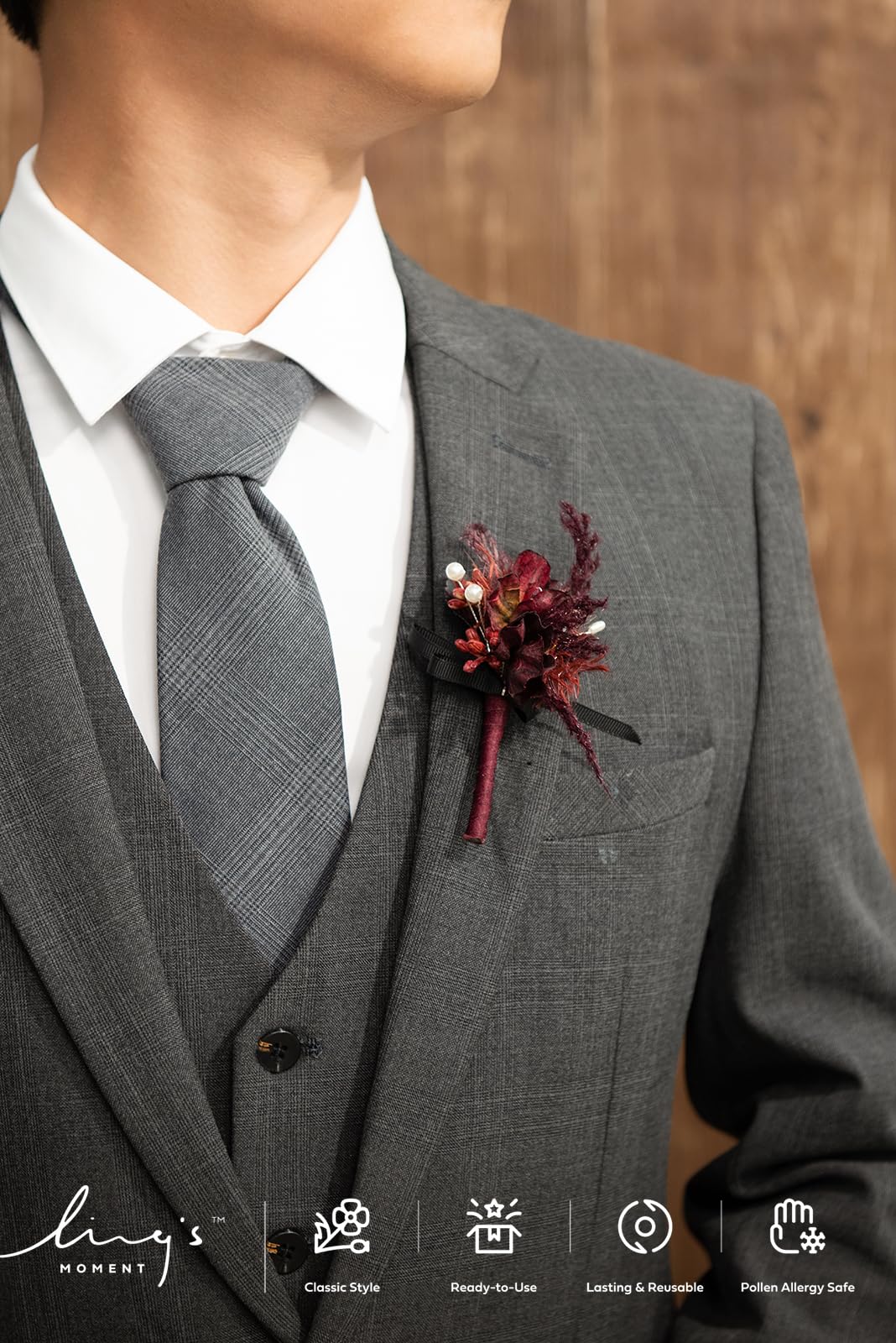 Amazon.com: Ling's moment Boutonniere for Men, 10pcs Groomsmen Guest  Boutonniere, Artificial Flowers for Wedding Décor/Prom/Homecoming,etc.Black  Gothic Burgundy : Home & Kitchen