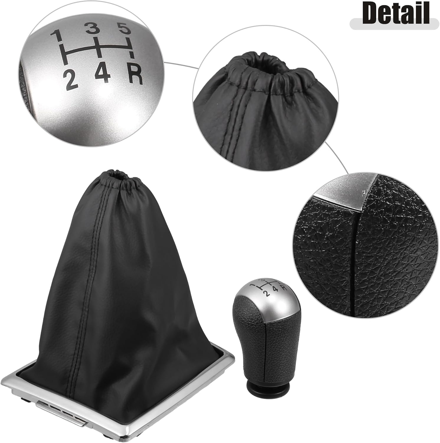 ACROPIX Gear Lever Stick Shifter Handle 5 Speed Manual Gear Stick Shift Knob with Dust Cover Fit for Ford Focus Mondeo S-MAX - Pack of 1