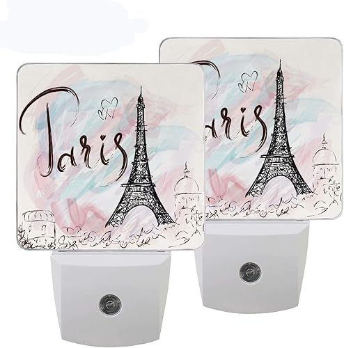 Wamika Juego de 2 luces nocturnas de torre Eiffel enchufables para niños, adultos, niños, niñas, bebés, románticas luces nocturnas florales LED con disponible en Yaxa Colombia