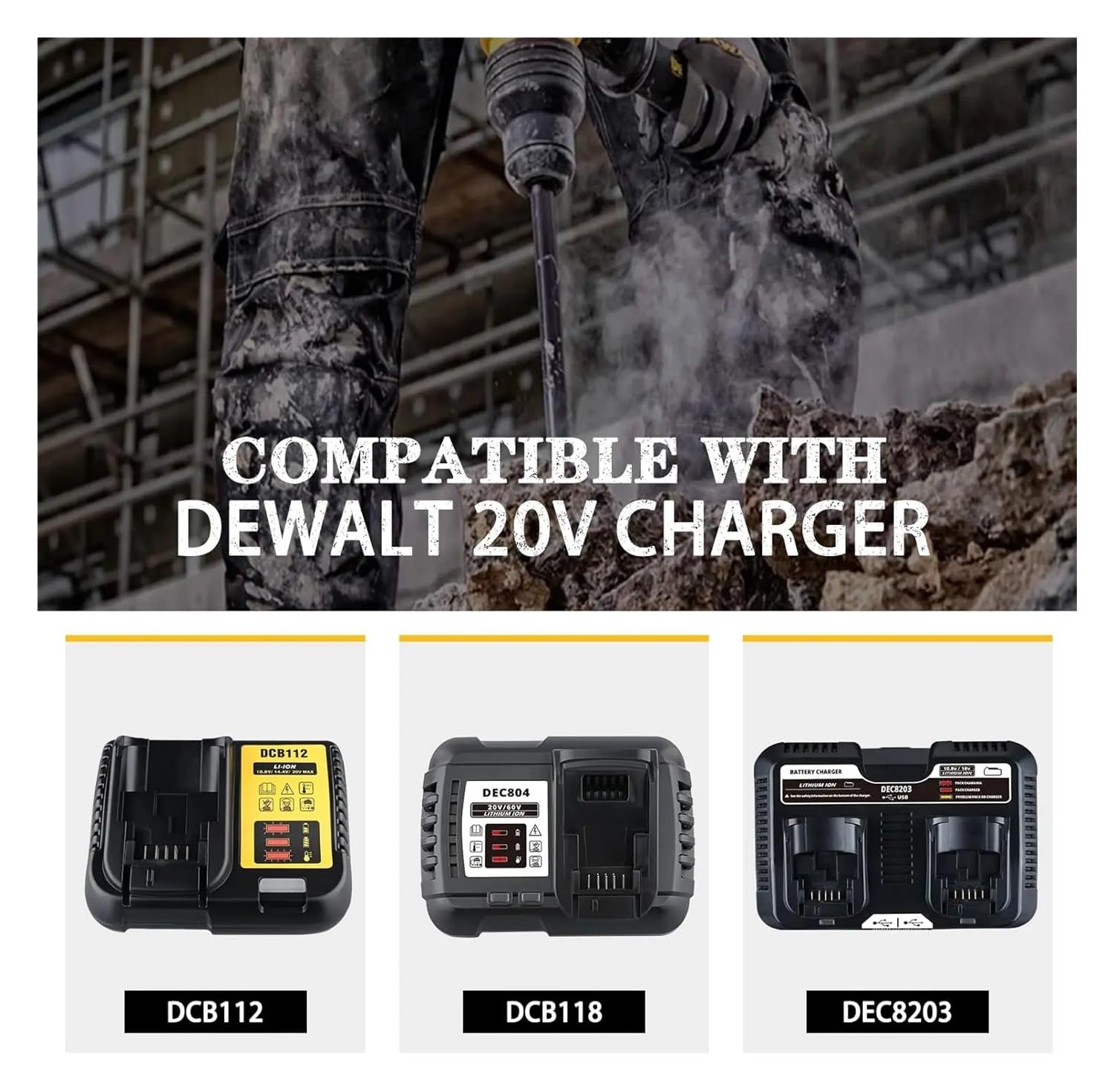 Batteria sostitutiva agli ioni di litio MAX da 20 V compatibile for DeWalt DCB201 DCB204 DCB206 DCB207 - Capacità 3,0 Ah - Opzioni confezione 1/2/4(Red)