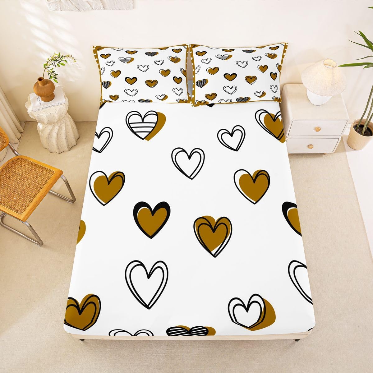 Erosebridal Preppy Y2K Cute Fitted Sheet Set Twin Size for Boys Girls