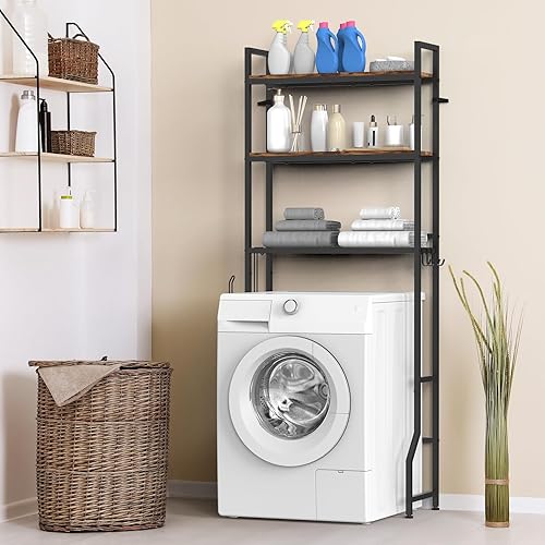 Miniatura 7 de Almacenamiento sobre el inodoro, organizador de baño de 3 niveles, estante de almacenamiento sobre el inodoro para baño, baño independiente, ahorro