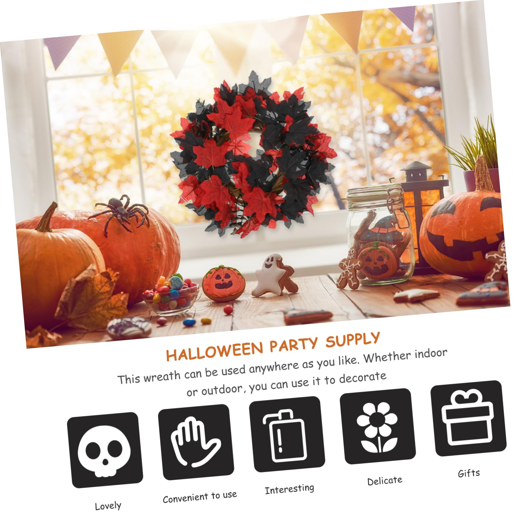 Cabilock 3St Eukalyptus-Kranz Halloween wanddeko Halloween Party wohnraumdeko Künstlicher Eukalyptuskranz Künstliche Eukalyptus-Girlande Tür -Partyzubehör Foto -Requisiten Sport
