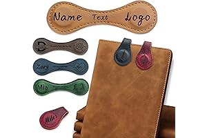 Custom Leather Magnetic Bookmark with Logo Text Engraving