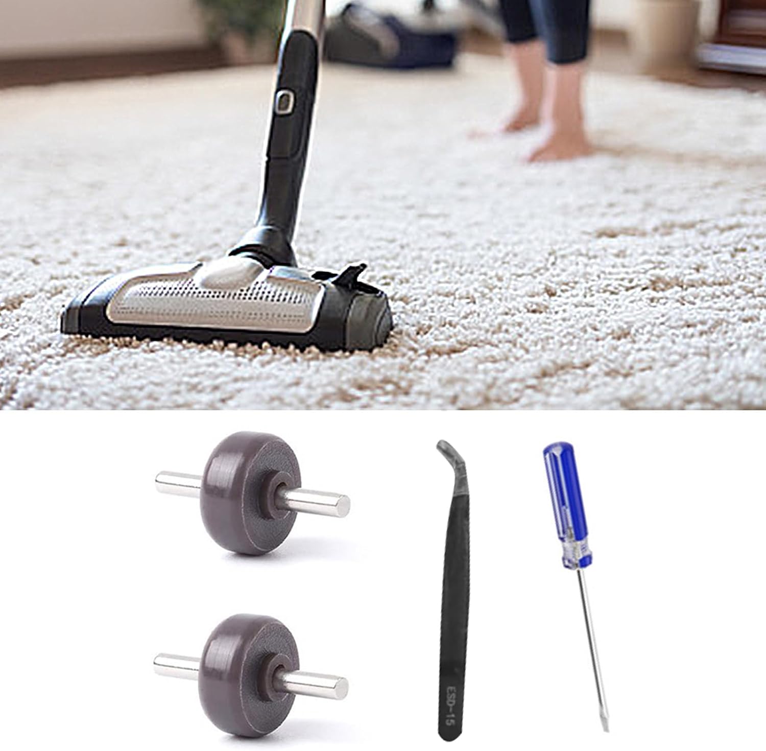 Compatible for V10 Widened Rollers and Axles Directs Drive Head Improve Maneuverability Replacement Parts Long Felt Strip Short Felt Strips Curved Fine Tip