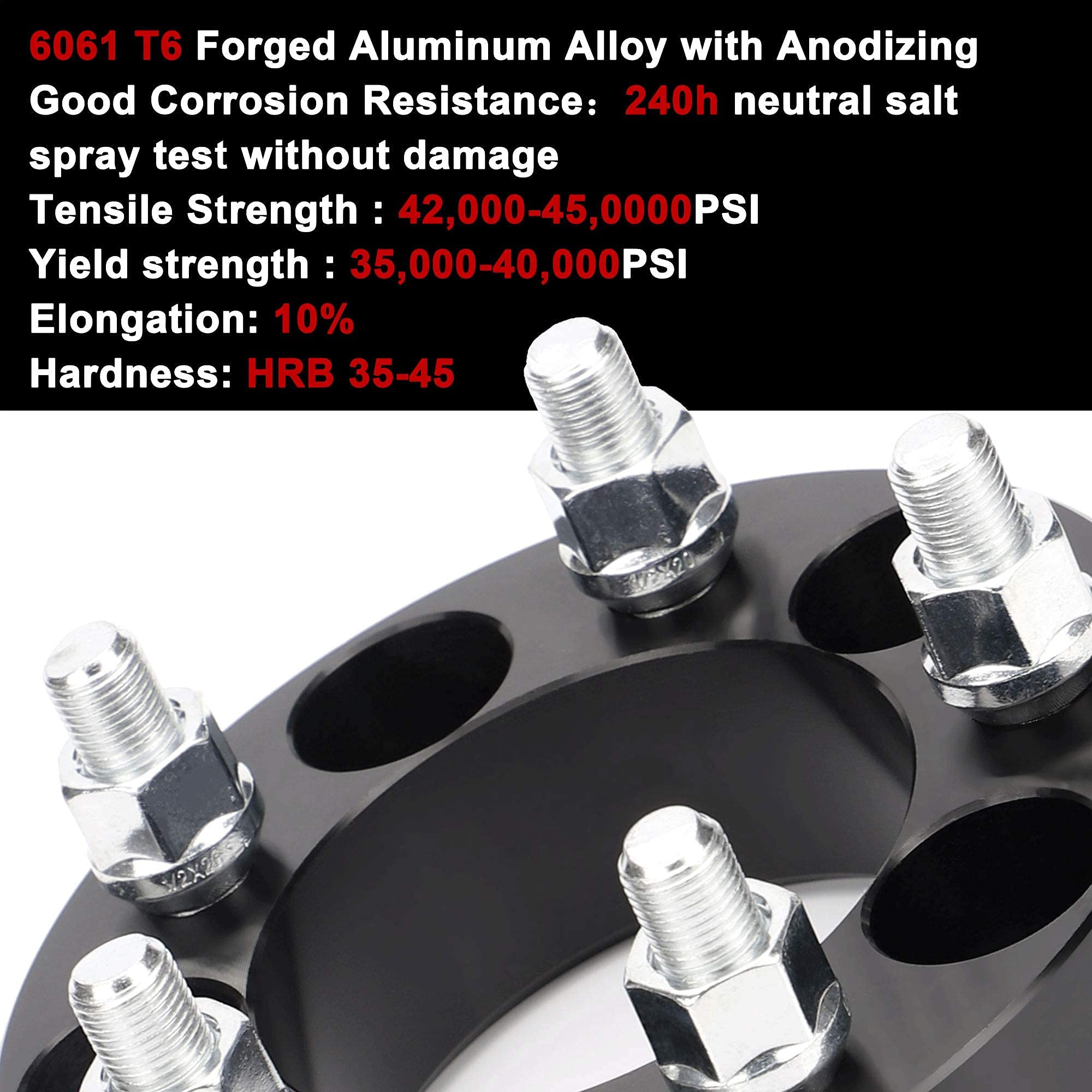 Richeer 5x4.5 Wheel Spacers for YJ TJ XJ MJ KJ KK ZJ Wrangler Explorer Mustang Edge Ranger, 4PCS