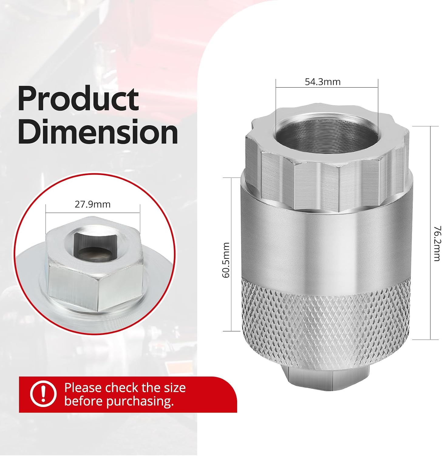 JAVIK Front Differential Pinion Bearing Lock Nut Socket Wrench Tool 64mm for Honda Foreman 400 95-03 Foreman 450 98-01 Rancher 420 07-14 Rubicon 500 01-04