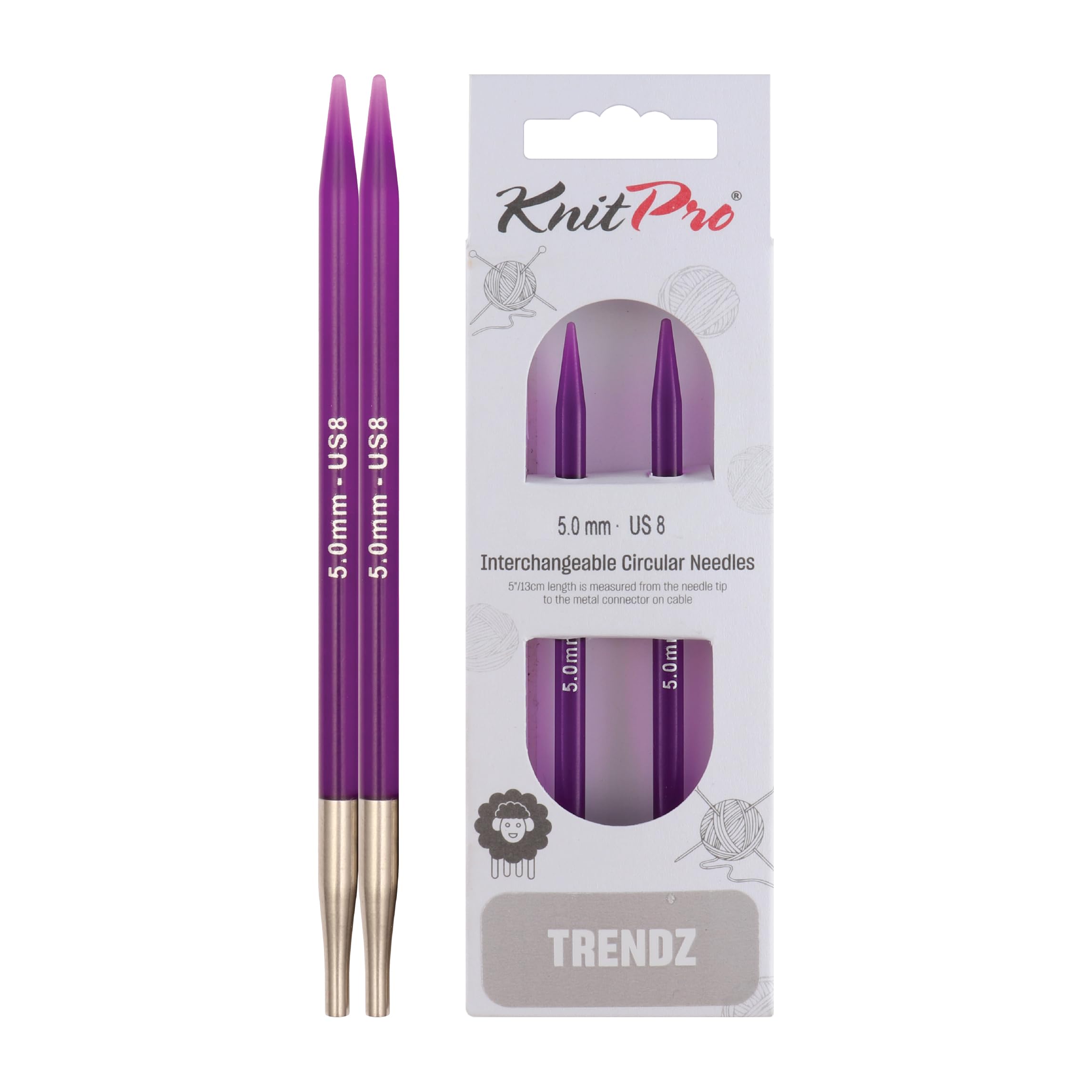 KnitPro Trendz Interchangeable Circular Needles 5" (13cm) | 5.00mm