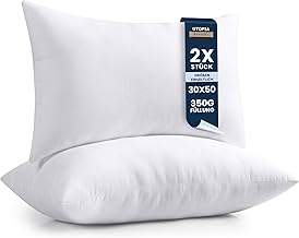 Utopia Bedding Cushion Insert, Inner Cushion, Pillow, Sofa Cushion, 30 x 50 cm, White, Set of 2