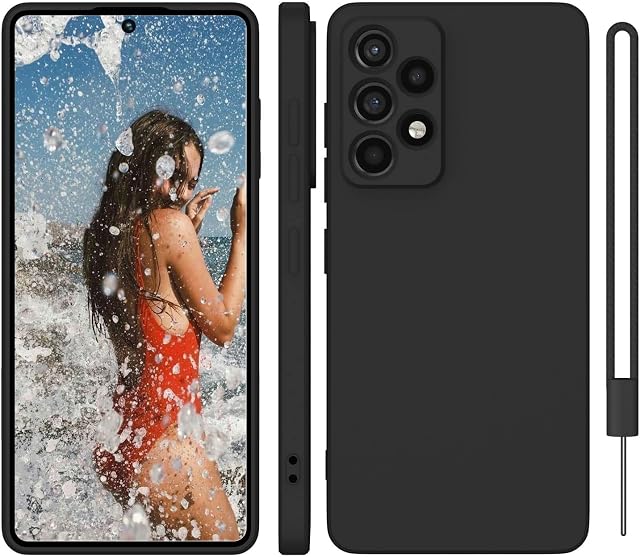 ORDA Samsung Galaxy A53 Case Silicone Soft Gel Rubber Case Cover Slim Anti-Scratch Phone Case for Samsung Galaxy A53 5G 6.5'' Black
