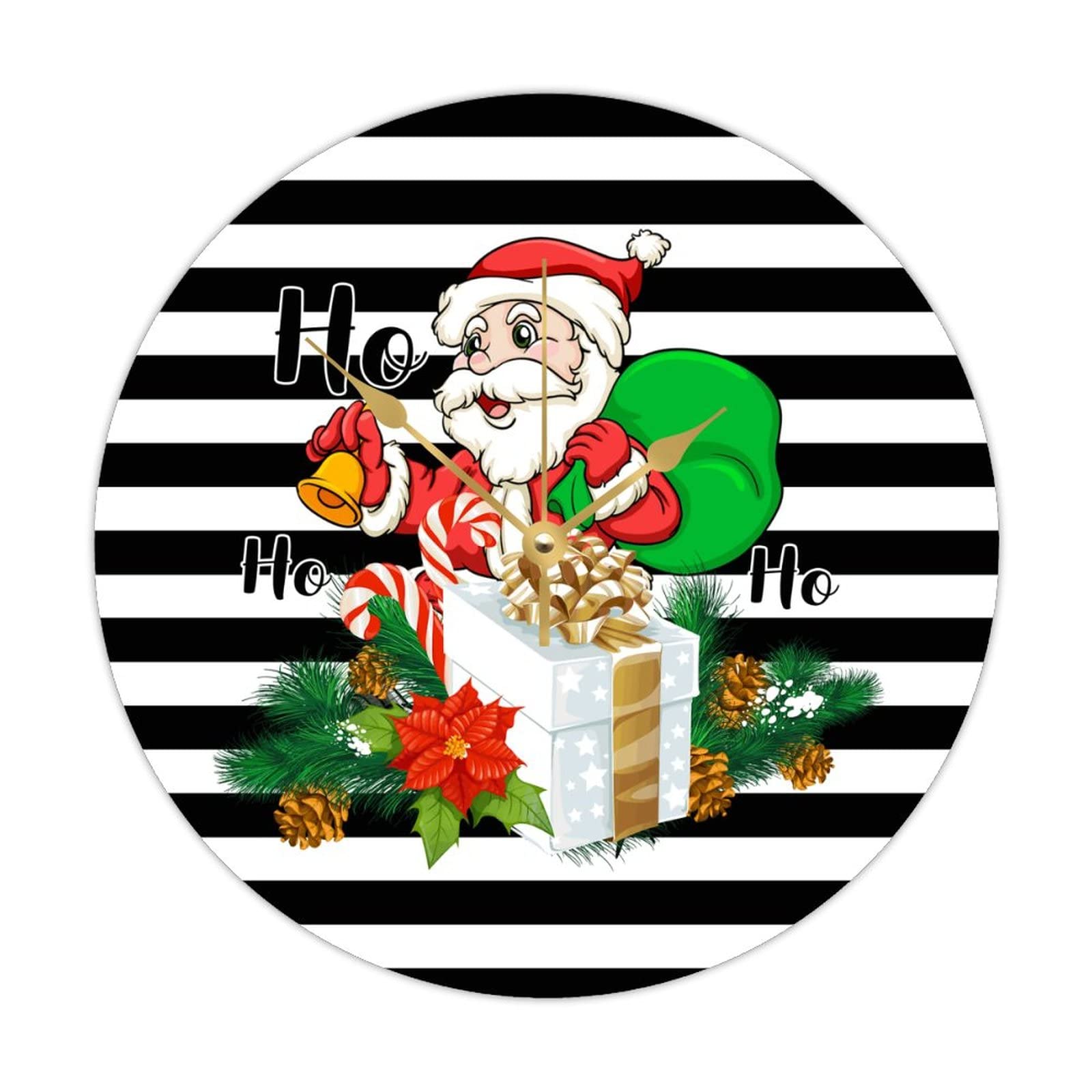 Horloge murale en bois de Noël 38 cm pour habiller un mur vide de cuisine