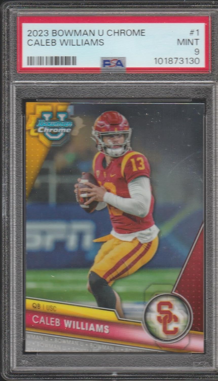 2023 Bowman U Caleb Williams Bears Rookie Football Card PSA Mint 9