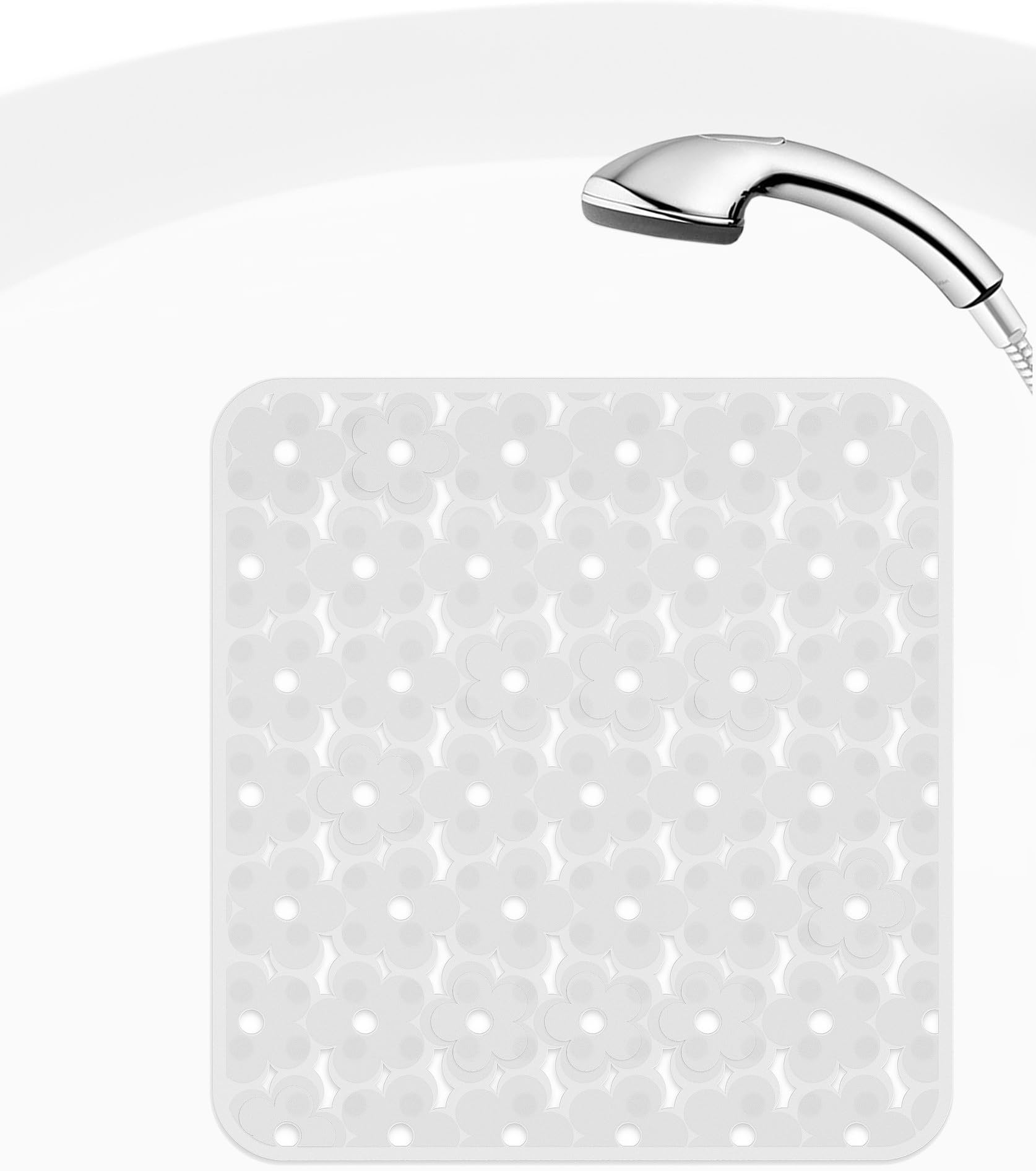 Square Non slip shower bath mat mat Antislip Bath Mat Shower Mat, Clear, transparent, Duscheinlage 53x53cm