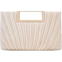 Top Handle Clutch Purses for Women,Elegant Pleated Evening Handbag with Chain for Formal Wedding Party Prom