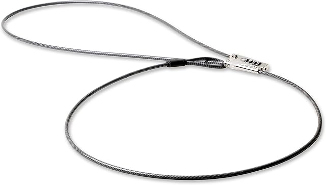Lifeventure Compact And Thin Bike Lock, Ultra-Secure Compact 4-Digit Combination Sliding Lock With 2 Metre Length Cable for Bike, Ski, Snowboard, Scooter And Pushchair