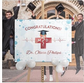 Doctor Graduation Banner, Congratulations Doctor, Custom MD Banner, Custom Graduation Banner, Medicine Graduation Party, Banner Handmade Party Supply Poster Print Size 36x24, 48x24, 48x36, 24x18