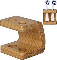 Vista 1 de Soporte para cabezal de cepillo de dientes, soporte de almacenamiento independiente de bambú, soportes duraderos para cepillos de dientes para baño