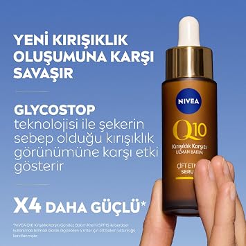 NIVEA Q10 Anti-Wrinkle Double Acting Skin Serum 30 ml, Pure Q10, Anti-Wrinkle Caused by Sugar