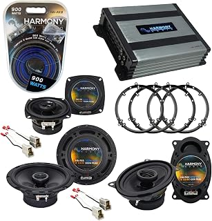 Harmony Audio HA-A400.4 Amp Bundle with (2) HA-R65, HA-R4, HA-R46 Speakers Compatible with Volkswagen Golf 1994-1998 OEM Speaker Replacement
