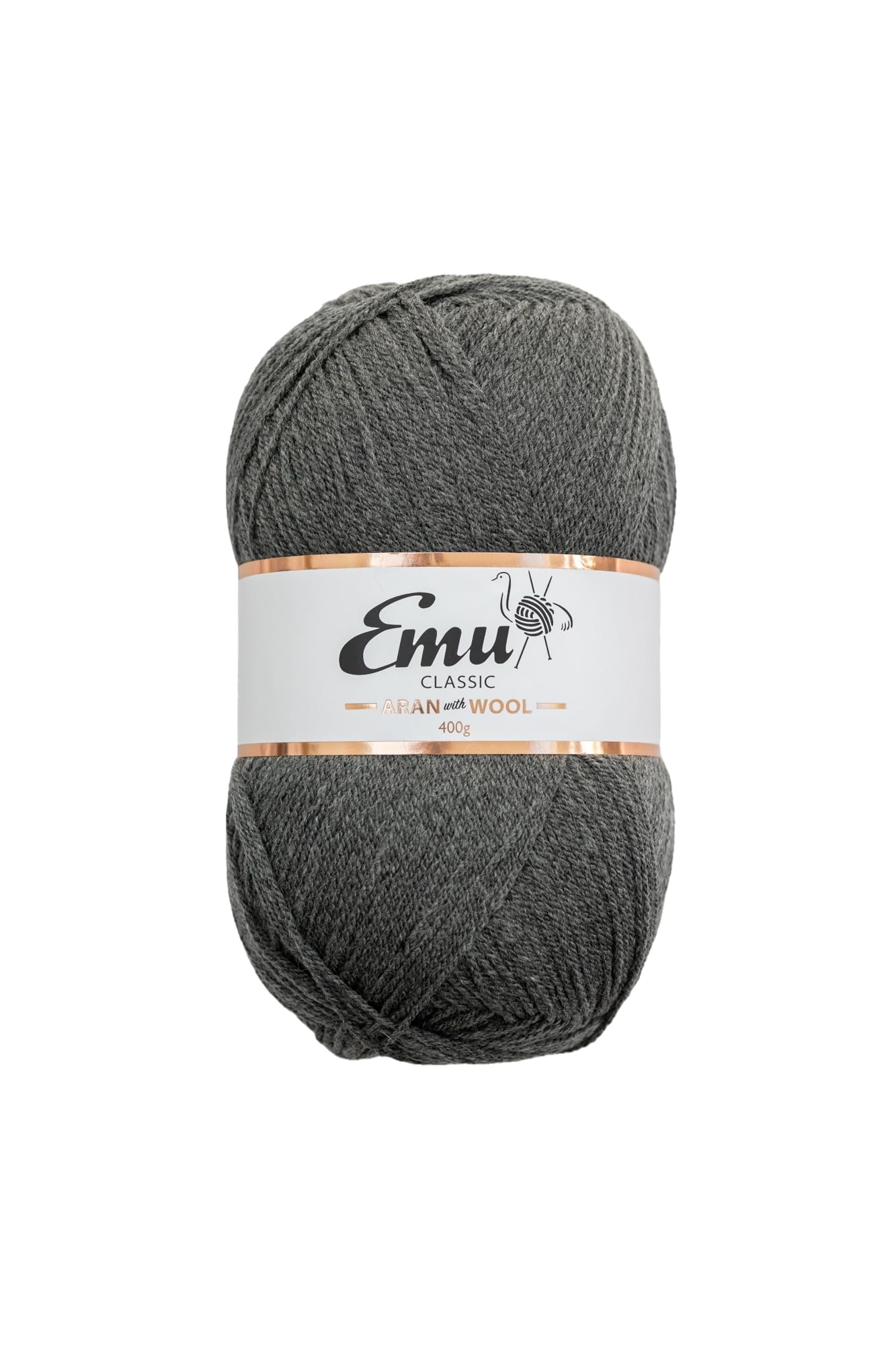 Emu Classic Aran with Wool 400g Ball Acrylic Blend Yarn 840m, Storm Grey - 213