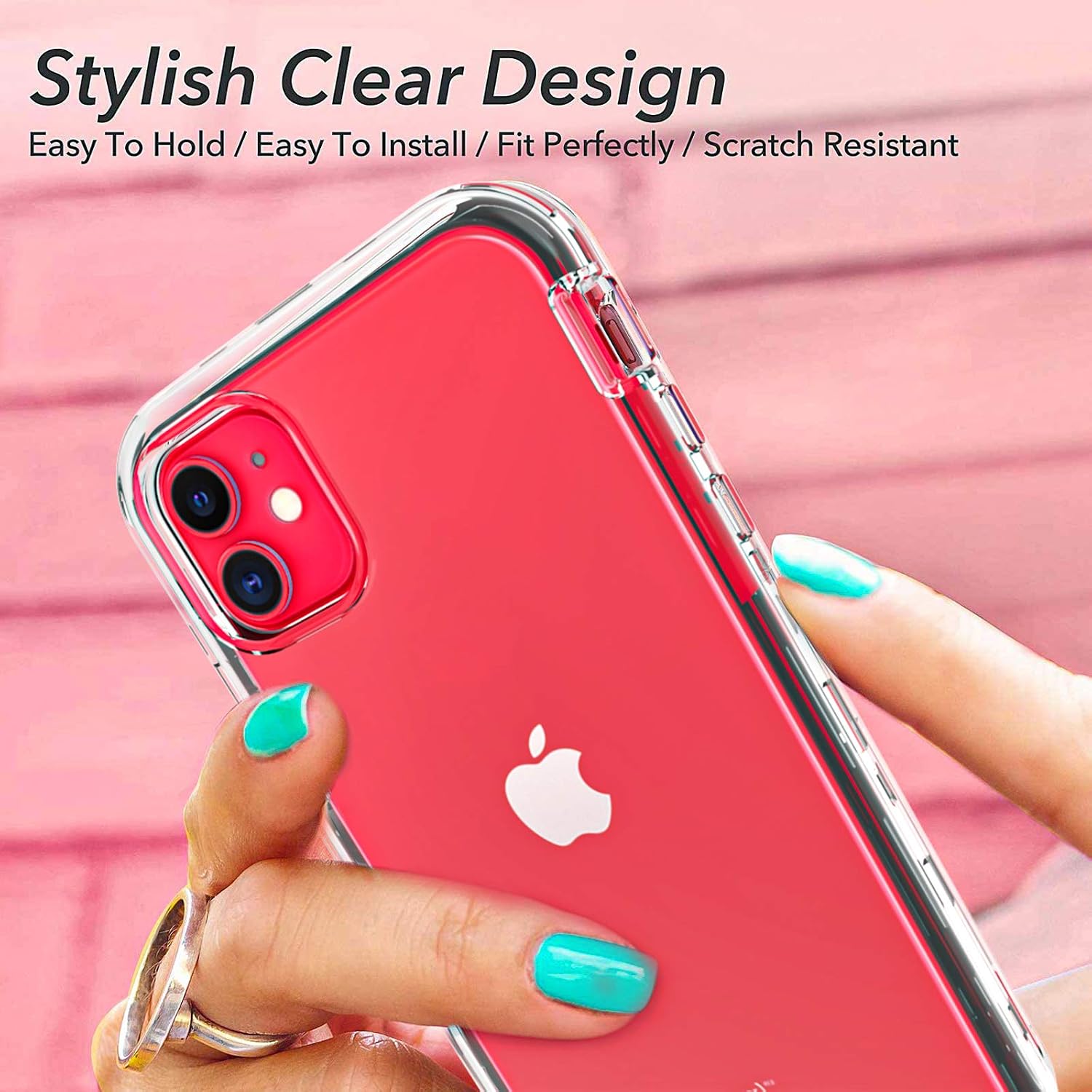 AMENQ Case for iPhone 11 2019, [Built in Screen Protector] Heavy Duty Clear Hard Protective Case with Shockprook TPU Bumer and Rugged PC Back Armor Cover for iPhone 6.1 inches (Crystal Clear)