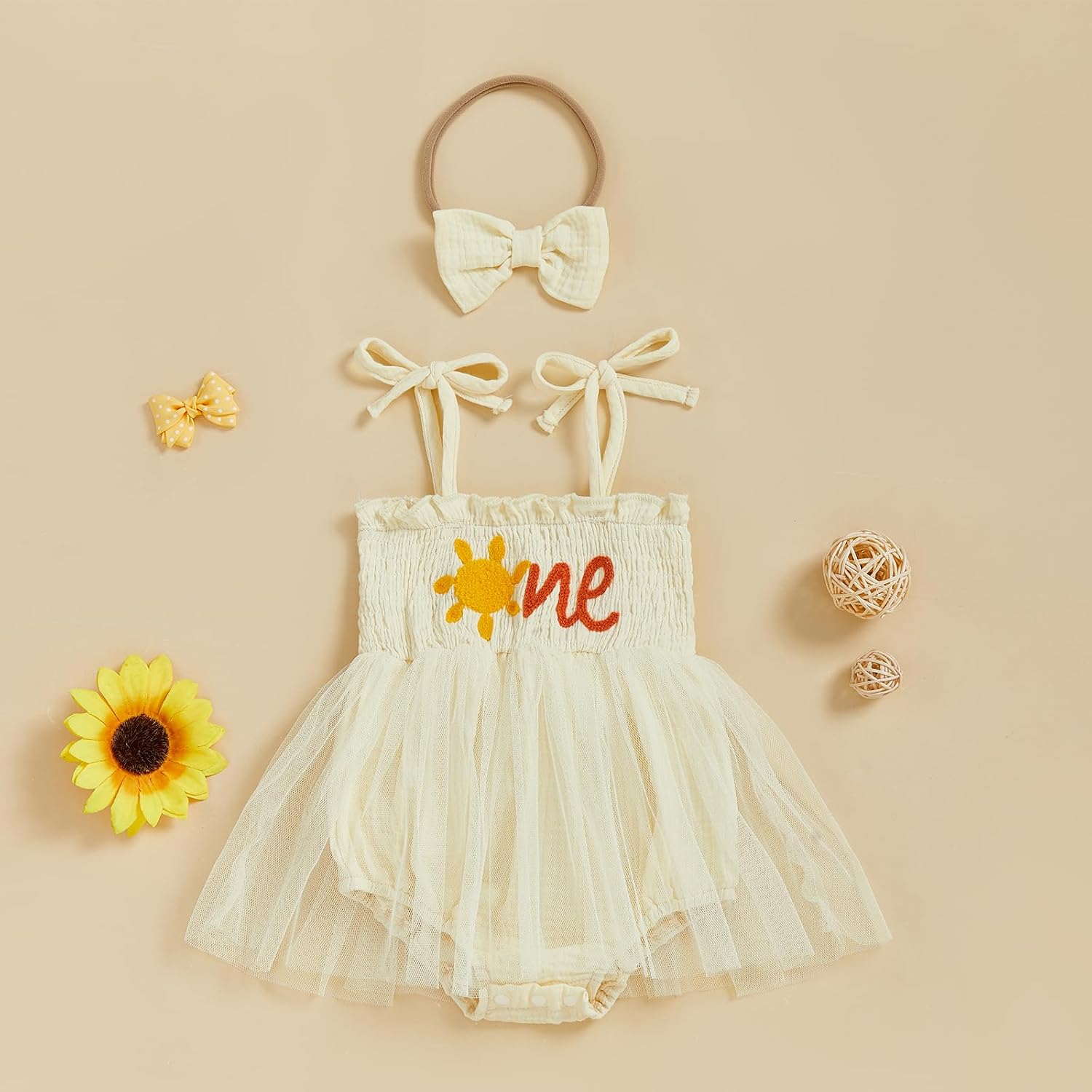 1St Birthday Outfit Girl First Trip Around The Sun Romper Tulle Tutu Dress One Year Old Baby Girls Birthday Outfits